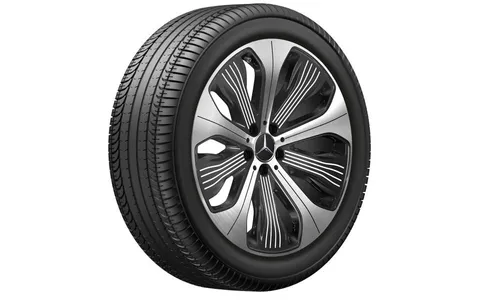 Колесный диск 7,5J×20 ET32 для Mercedes-Benz EQC 293 / GLC 253, передняя ось, черный, с алмазной проточкой, 5 спиц — фото 2