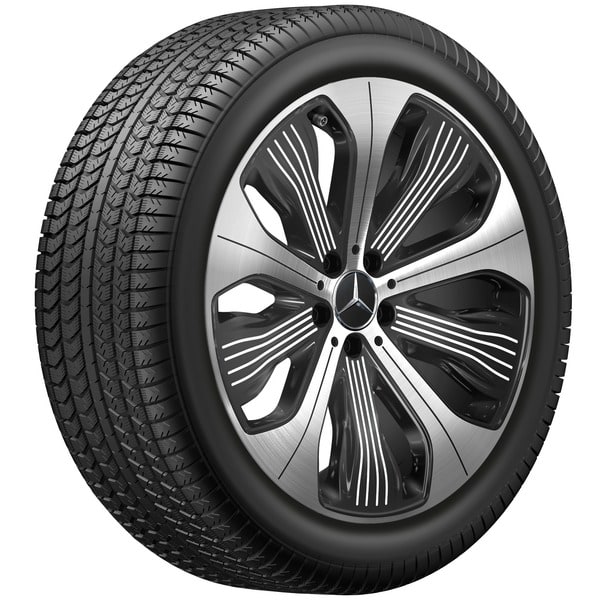 Колесный диск 7,5J×20 ET32 для Mercedes-Benz EQC 293 / GLC 253, передняя ось, черный, с алмазной проточкой, 5 спиц — фото 3