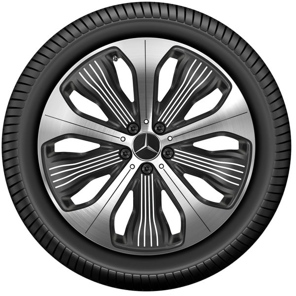 Колесный диск 7,5J×20 ET32 для Mercedes-Benz EQC 293 / GLC 253, передняя ось, черный, с алмазной проточкой, 5 спиц — фото 4