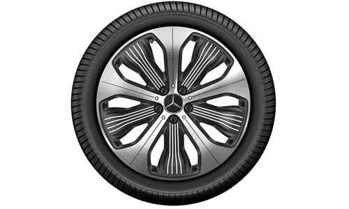Колесный диск 7,5J×20 ET32 для Mercedes-Benz EQC 293 / GLC 253, передняя ось, черный, с алмазной проточкой, 5 спиц — фото 4