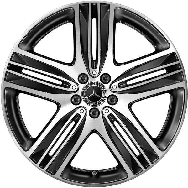 Колесный диск 7,5J×20 ET32,1 для Mercedes-Benz EQC 293 / GLC 253, передняя ось, черный, с алмазной проточкой, 5 спиц — фото 1