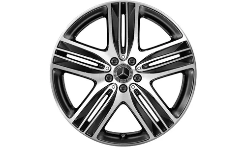 Колесный диск 7,5J×20 ET32,1 для Mercedes-Benz EQC 293 / GLC 253, передняя ось, черный, с алмазной проточкой, 5 спиц — фото 1