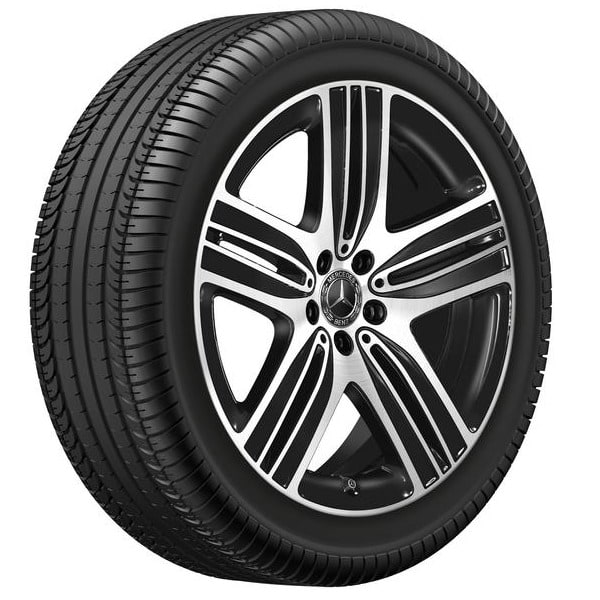 Колесный диск 7,5J×20 ET32,1 для Mercedes-Benz EQC 293 / GLC 253, передняя ось, черный, с алмазной проточкой, 5 спиц — фото 2