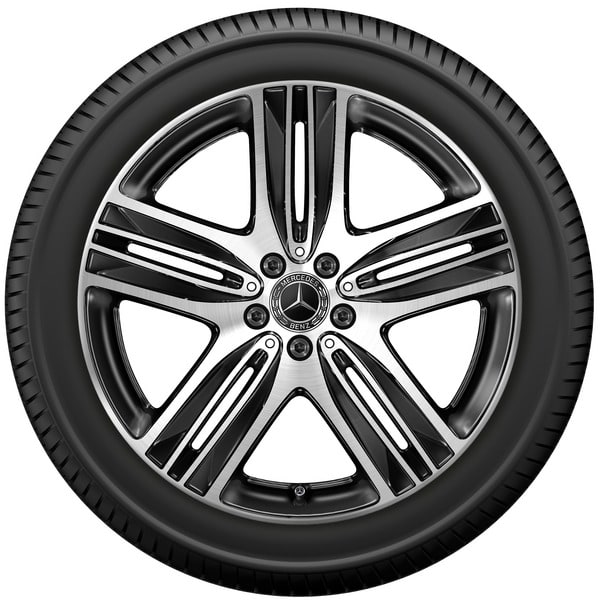 Колесный диск 7,5J×20 ET32,1 для Mercedes-Benz EQC 293 / GLC 253, передняя ось, черный, с алмазной проточкой, 5 спиц — фото 3