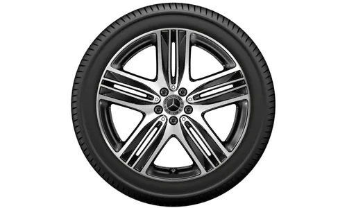 Колесный диск 7,5J×20 ET32,1 для Mercedes-Benz EQC 293 / GLC 253, передняя ось, черный, с алмазной проточкой, 5 спиц — фото 3