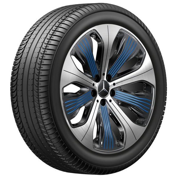 Колесный диск 8,5J×20 ET30 для Mercedes-Benz EQC 293 / GLC 253, задняя ось, черный, с алмазной проточкой, 5 спиц — фото 1