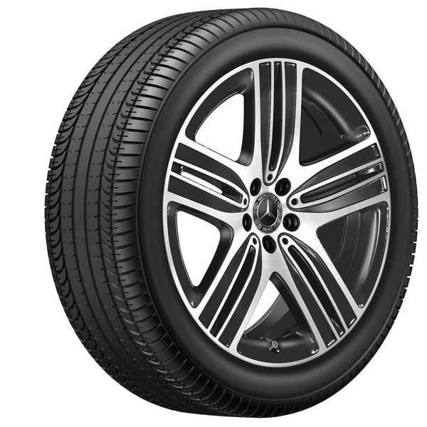 Колесный диск 8,5J×20 ET30 для Mercedes-Benz EQC 293 / GLC 253, задняя ось, черный, с алмазной проточкой, 5 спиц — фото 1