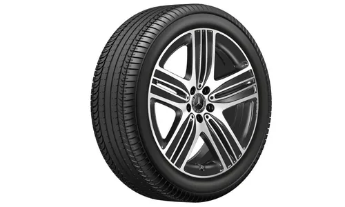 Колесный диск 8,5J×20 ET30 для Mercedes-Benz EQC 293 / GLC 253, задняя ось, черный, с алмазной проточкой, 5 спиц — фото 1