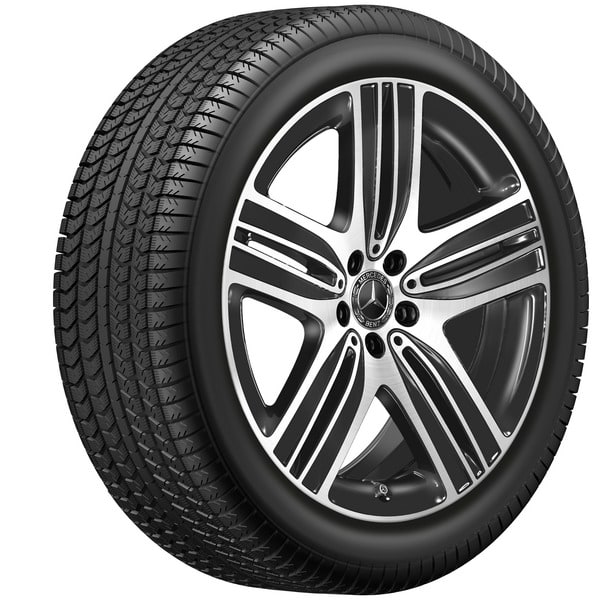 Колесный диск 8,5J×20 ET30 для Mercedes-Benz EQC 293 / GLC 253, задняя ось, черный, с алмазной проточкой, 5 спиц — фото 2