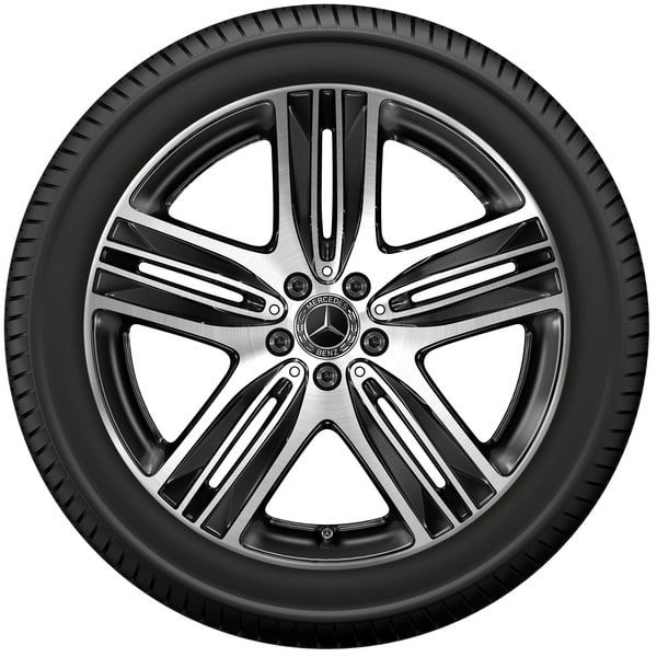 Колесный диск 8,5J×20 ET30 для Mercedes-Benz EQC 293 / GLC 253, задняя ось, черный, с алмазной проточкой, 5 спиц — фото 3