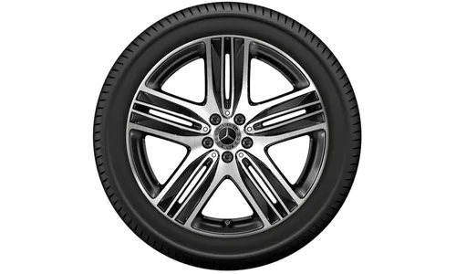 Колесный диск 8,5J×20 ET30 для Mercedes-Benz EQC 293 / GLC 253, задняя ось, черный, с алмазной проточкой, 5 спиц — фото 3