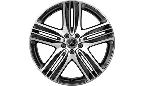 Колесный диск 8,5J×20 ET30 для Mercedes-Benz EQC 293 / GLC 253, задняя ось, черный, с алмазной проточкой, 5 спиц — фото 4