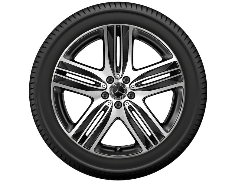 Колесный диск 8,5J×20 ET30 для Mercedes-Benz EQC 293 / GLC 253, задняя ось, черный, с алмазной проточкой, 5 спиц — фото 5