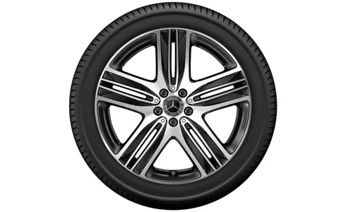 Колесный диск 8,5J×20 ET30 для Mercedes-Benz EQC 293 / GLC 253, задняя ось, черный, с алмазной проточкой, 5 спиц — фото 5