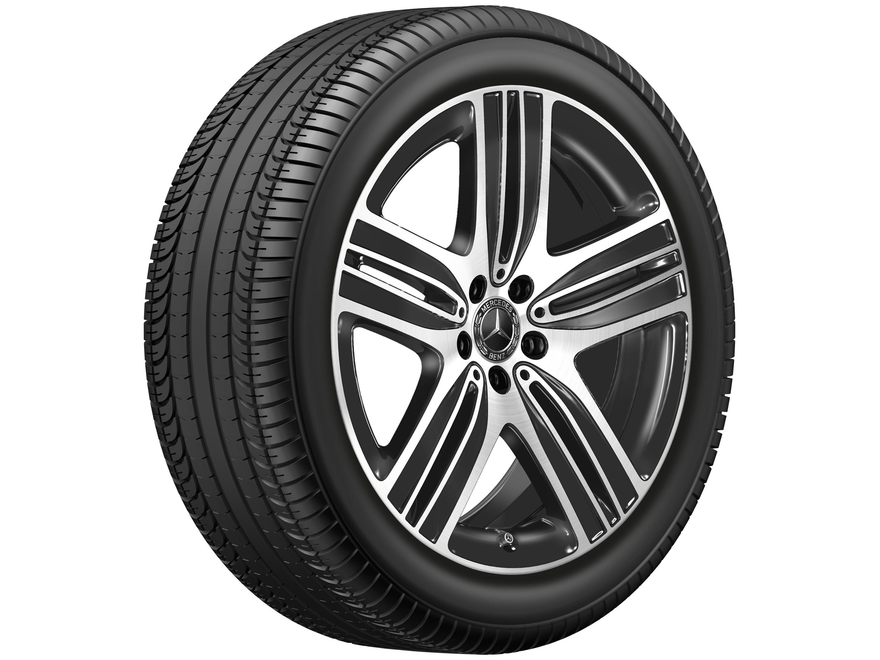 Колесный диск 8,5J×20 ET30 для Mercedes-Benz EQC 293 / GLC 253, задняя ось, черный, с алмазной проточкой, 5 спиц — фото 6
