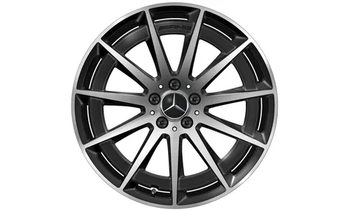 Колесный диск AMG 7,5J×20 ET32 для Mercedes-Benz EQC 293, передняя ось, черный, с алмазной проточкой, многоспицевый — фото 1