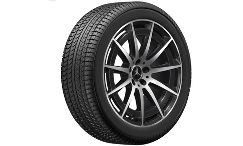 Колесный диск AMG 7,5J×20 ET32 для Mercedes-Benz EQC 293, передняя ось, черный, с алмазной проточкой, многоспицевый — фото 2