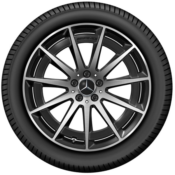 Колесный диск AMG 7,5J×20 ET32 для Mercedes-Benz EQC 293, передняя ось, черный, с алмазной проточкой, многоспицевый — фото 3