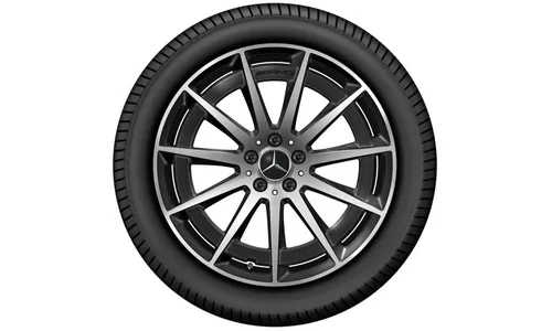 Колесный диск AMG 7,5J×20 ET32 для Mercedes-Benz EQC 293, передняя ось, черный, с алмазной проточкой, многоспицевый — фото 3