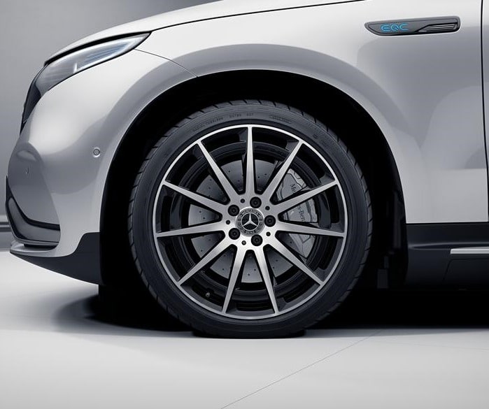 Колесный диск AMG 7,5J×20 ET32 для Mercedes-Benz EQC 293, передняя ось, черный, с алмазной проточкой, многоспицевый — фото 4