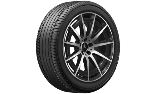 Колесный диск AMG 8,5J×20 ET30 для Mercedes-Benz EQC 293, задняя ось, черный, с алмазной проточкой, многоспицевый — фото 1