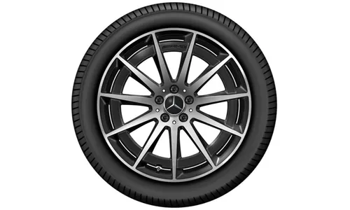 Колесный диск AMG 8,5J×20 ET30 для Mercedes-Benz EQC 293, задняя ось, черный, с алмазной проточкой, многоспицевый — фото 2