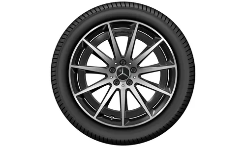 Колесный диск AMG 8,5J×20 ET30 для Mercedes-Benz EQC 293, задняя ось, черный, с алмазной проточкой, многоспицевый — фото 4