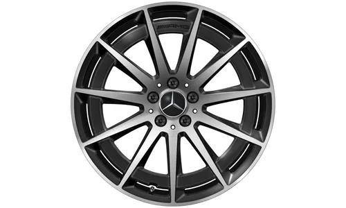 Колесный диск AMG 8,5J×20 ET30 для Mercedes-Benz EQC 293, задняя ось, черный, с алмазной проточкой, многоспицевый — фото 5