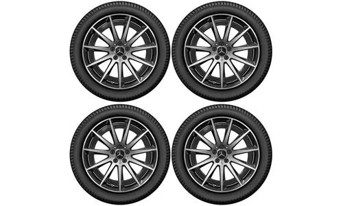Колесный диск AMG 8,5J×20 ET30 для Mercedes-Benz EQC 293, задняя ось, черный, с алмазной проточкой, многоспицевый — фото 6
