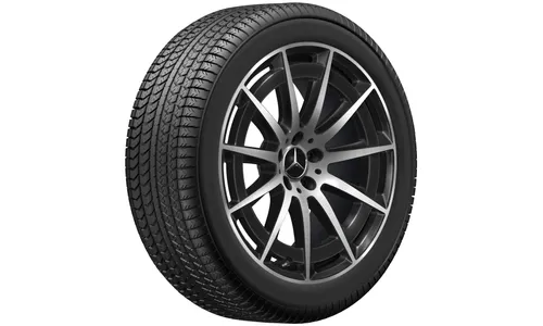 Колесный диск AMG 8,5J×20 ET30 для Mercedes-Benz EQC 293, задняя ось, черный, с алмазной проточкой, многоспицевый — фото 7