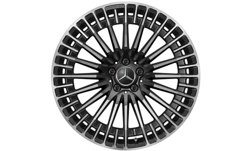 Колесный диск AMG 8J×21 ET27 для Mercedes-Benz EQC 293, передняя ось, черный, с алмазной проточкой, многоспицевый — фото 1
