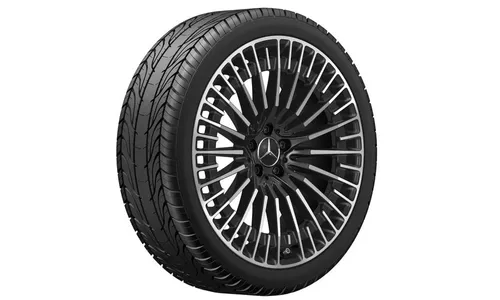 Колесный диск AMG 8J×21 ET27 для Mercedes-Benz EQC 293, передняя ось, черный, с алмазной проточкой, многоспицевый — фото 2