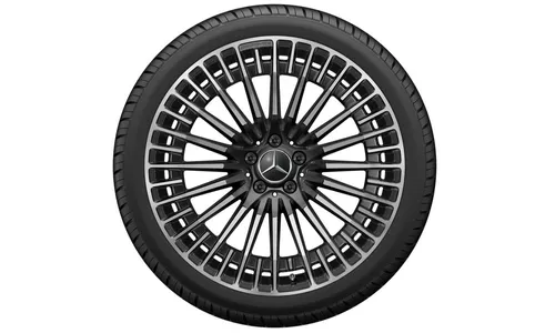 Колесный диск AMG 8J×21 ET27 для Mercedes-Benz EQC 293, передняя ось, черный, с алмазной проточкой, многоспицевый — фото 3