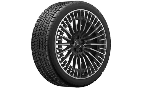 Колесный диск AMG 8J×21 ET27 для Mercedes-Benz EQC 293, передняя ось, черный, с алмазной проточкой, многоспицевый — фото 4