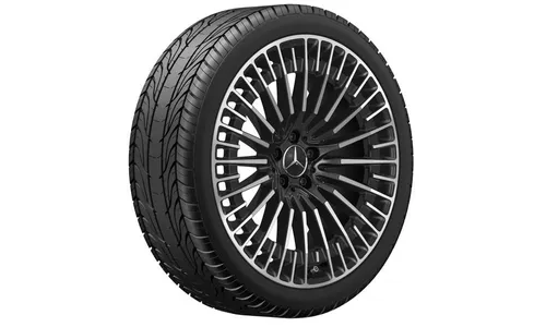 Колесный диск AMG 9J×21 ET31 для Mercedes-Benz EQC 293, задняя ось, черный, с алмазной проточкой, многоспицевый — фото 1