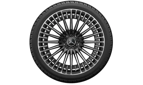 Колесный диск AMG 9J×21 ET31 для Mercedes-Benz EQC 293, задняя ось, черный, с алмазной проточкой, многоспицевый — фото 2