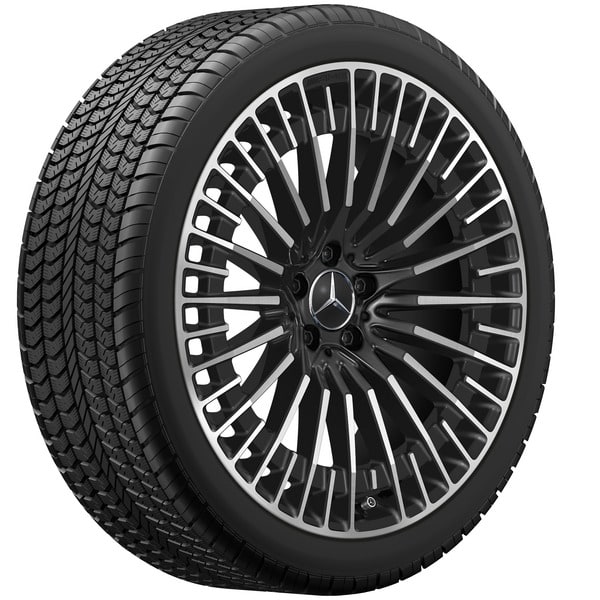 Колесный диск AMG 9J×21 ET31 для Mercedes-Benz EQC 293, задняя ось, черный, с алмазной проточкой, многоспицевый — фото 3