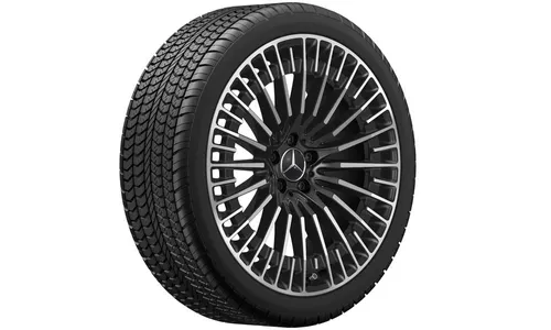 Колесный диск AMG 9J×21 ET31 для Mercedes-Benz EQC 293, задняя ось, черный, с алмазной проточкой, многоспицевый — фото 3