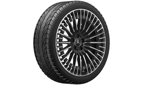Колесный диск AMG 9J×21 ET31 для Mercedes-Benz EQC 293, задняя ось, черный, с алмазной проточкой, многоспицевый — фото 4