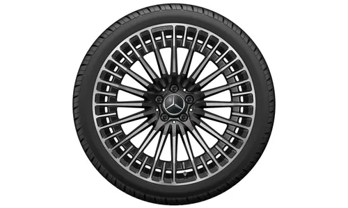Колесный диск AMG 9J×21 ET31 для Mercedes-Benz EQC 293, задняя ось, черный, с алмазной проточкой, многоспицевый — фото 5
