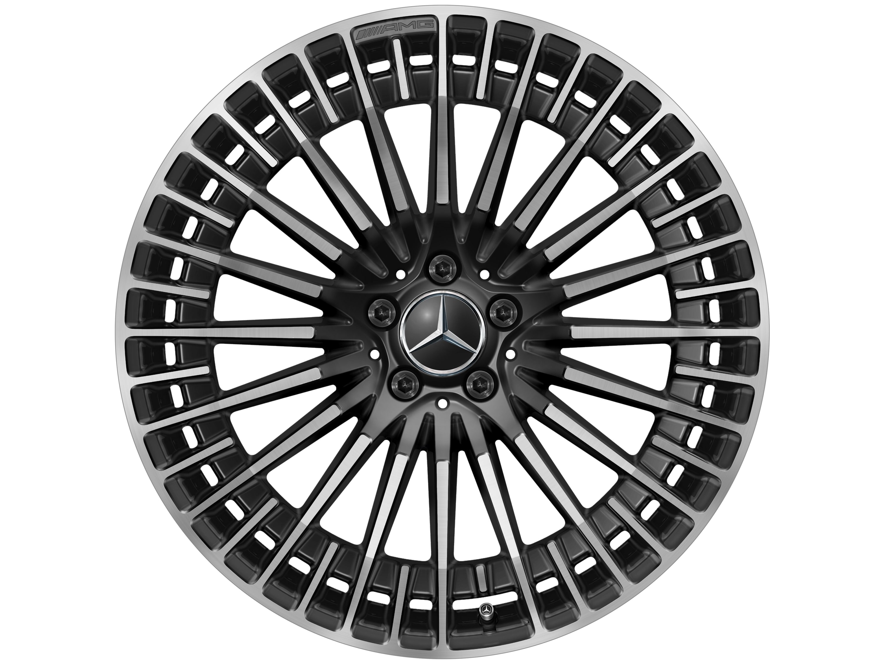 Колесный диск AMG 9J×21 ET31 для Mercedes-Benz EQC 293, задняя ось, черный, с алмазной проточкой, многоспицевый — фото 7