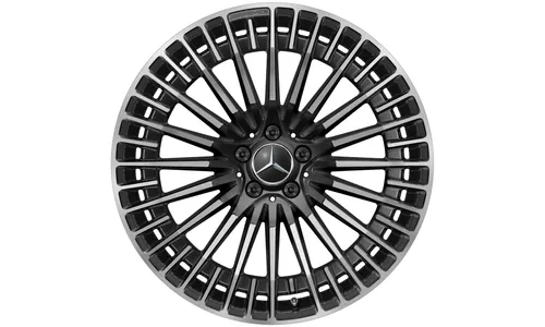 Колесный диск AMG 9J×21 ET31 для Mercedes-Benz EQC 293, задняя ось, черный, с алмазной проточкой, многоспицевый — фото 7
