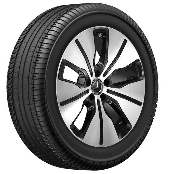 Колесный диск 7,5J×19 ET32 для Mercedes-Benz EQC 293 / GLC 253, передняя ось, черный, с алмазной проточкой, 5 спиц — фото 1