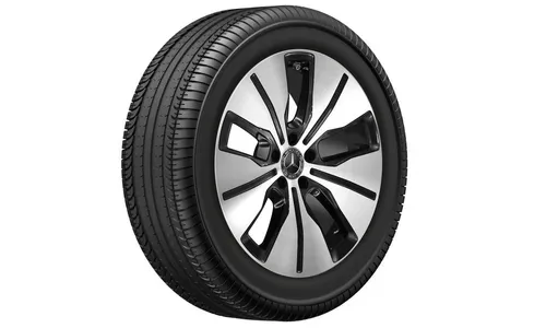 Колесный диск 7,5J×19 ET32 для Mercedes-Benz EQC 293 / GLC 253, передняя ось, черный, с алмазной проточкой, 5 спиц — фото 1