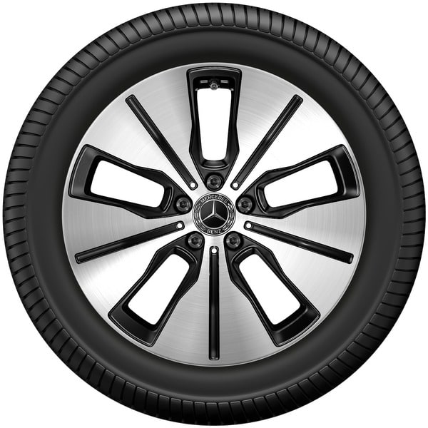 Колесный диск 7,5J×19 ET32 для Mercedes-Benz EQC 293 / GLC 253, передняя ось, черный, с алмазной проточкой, 5 спиц — фото 2