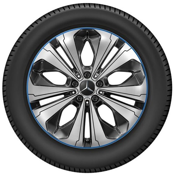 Колесный диск 7,5J×19 ET32 для Mercedes-Benz EQC 293 / GLC 253, передняя ось, черный, с алмазной проточкой — фото 1