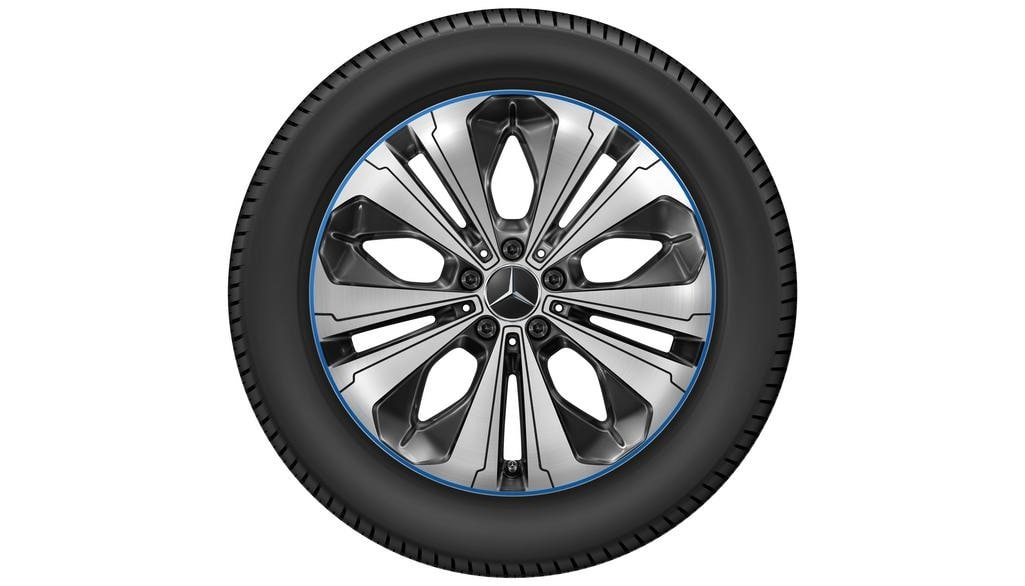 Колесный диск 7,5J×19 ET32 для Mercedes-Benz EQC 293 / GLC 253, передняя ось, черный, с алмазной проточкой — фото 2