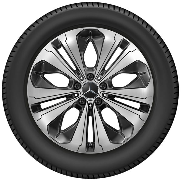 Колесный диск 7,5J×19 ET32 для Mercedes-Benz EQC 293 / GLC 253, передняя и задняя оси, черный, с алмазной проточкой, 5 двойных спиц — фото 2