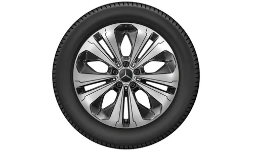 Колесный диск 7,5J×19 ET32 для Mercedes-Benz EQC 293 / GLC 253, передняя и задняя оси, черный, с алмазной проточкой, 5 двойных спиц — фото 2