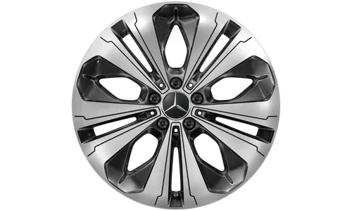 Колесный диск 7,5J×19 ET32 для Mercedes-Benz EQC 293 / GLC 253, передняя и задняя оси, черный, с алмазной проточкой, 5 двойных спиц — фото 3